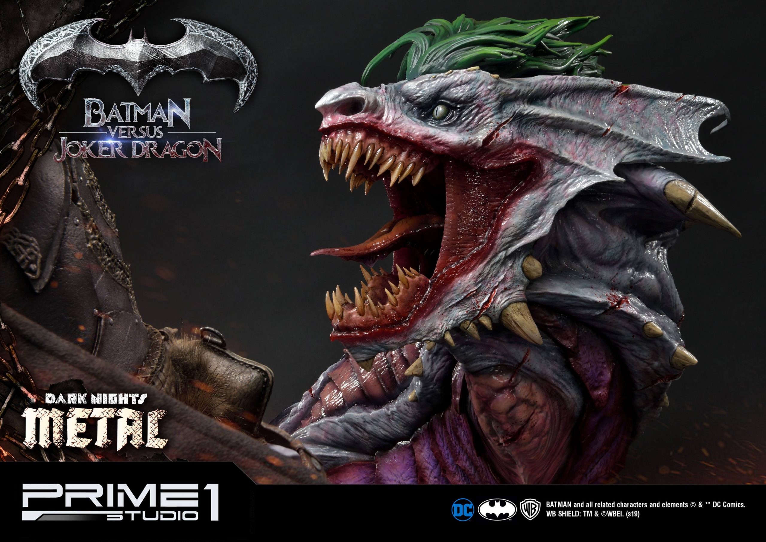 Dark Nights Metal Statue Batman Versus Joker Dragon 87 Cm Cartoon Doll Toys